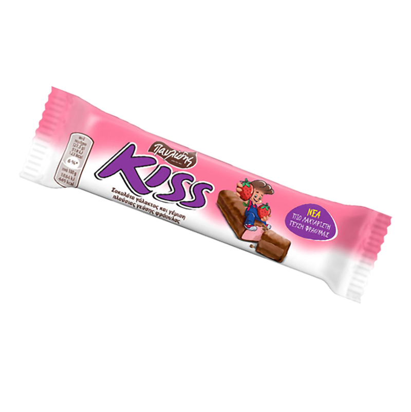 [MOND031] PAVLIDIS Kiss chocolate bar with strawberry 27.5g