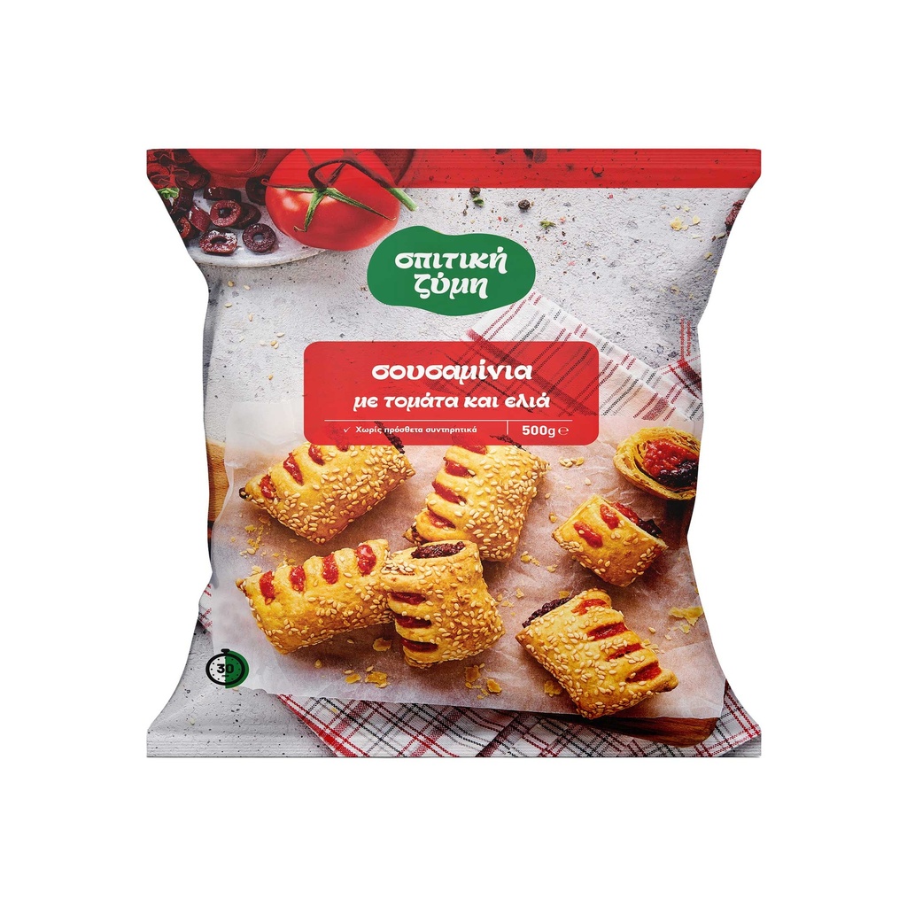 [ION114] SPITIKI ZYMI mini sesame pies with tomato & olive 500g