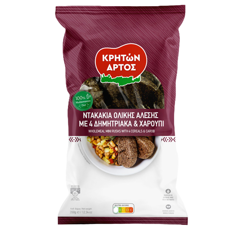 [KRA042] Wholemeal mini rusks with 4 cereals & carob 350g
