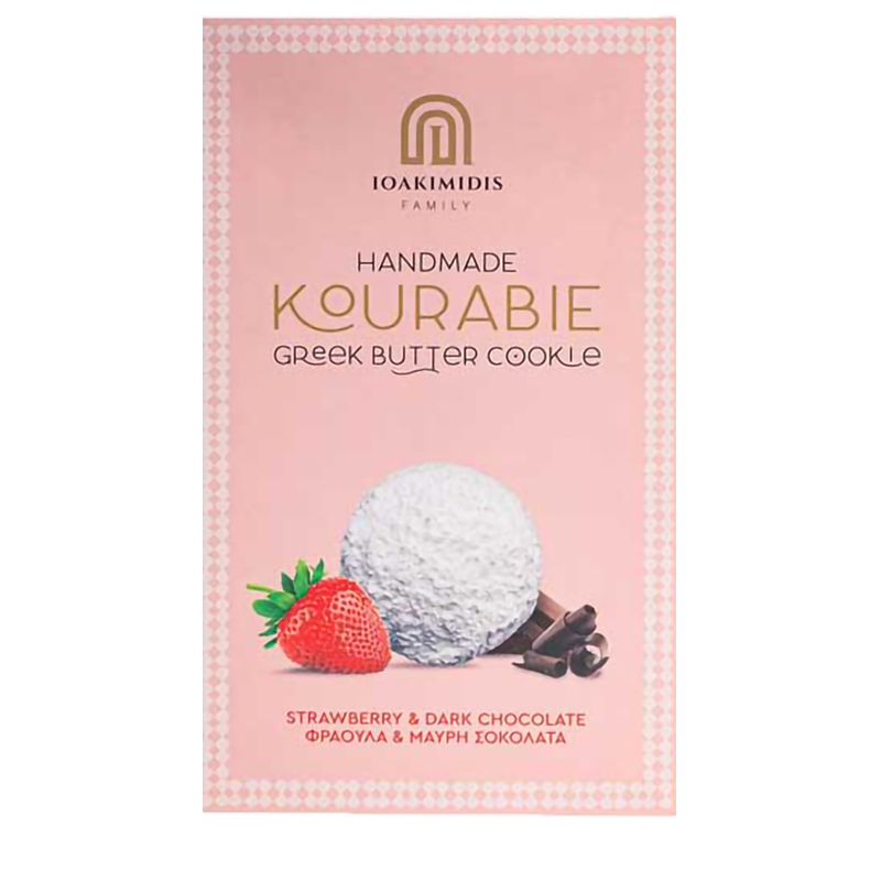 [IOAK007] IOAKIMIDIS Kourabie Strawberry & Dark Chocolate-Cookies 200g