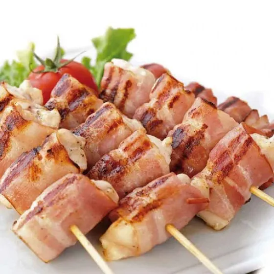 [BI020] Bikre handmade marinated chicken breast and bacon souvlaki 120g (Pack of 8)