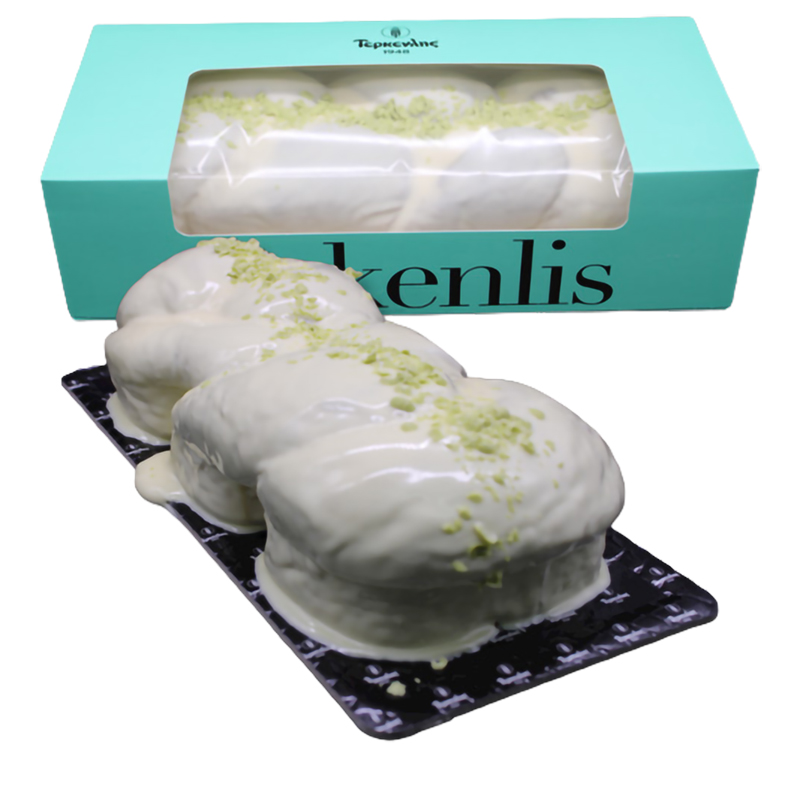[TER042] Terkenlis Tsoureki filled with pistachio cream and white coating (brioche) 750g