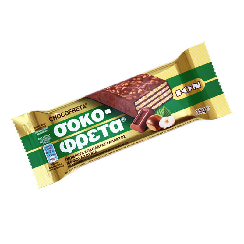 [MAR034] ION Chocofreta milk chocolate bar with hazelnuts 38g
