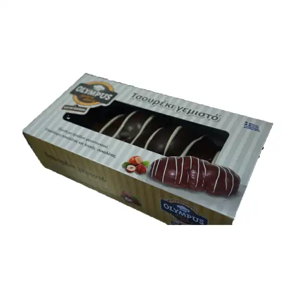 [OLYM005] Olympus Tsoureki stuffed & covered with praline chocolate 500g
