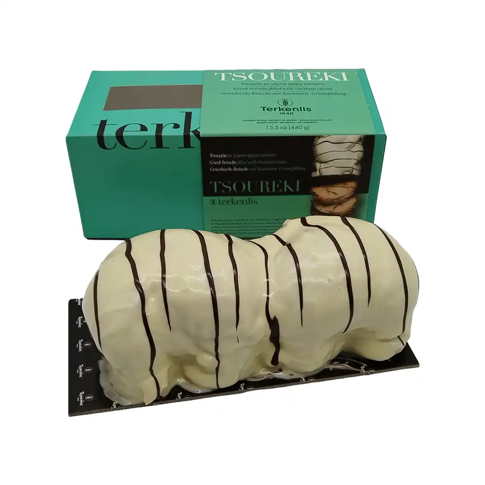 Terkenlis Tsoureki filled with chestnut cream and white chocolate coating (brioche) 440g